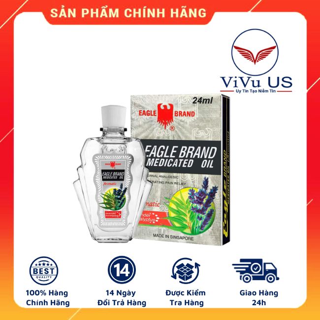 Dau Trang Con O Eagle Brand Medicated Oil 24ml Usa
