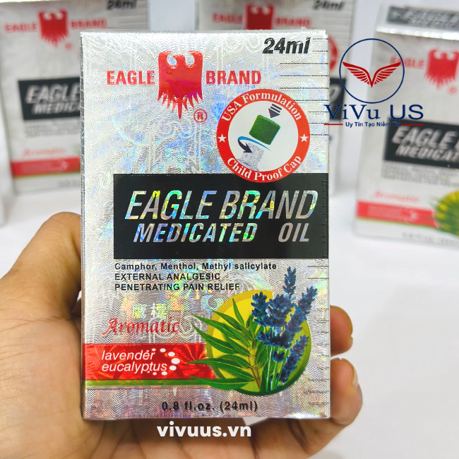 Dầu Gió Trắng Con Ó Mỹ Eagle Brand Medicated Oil 24Ml