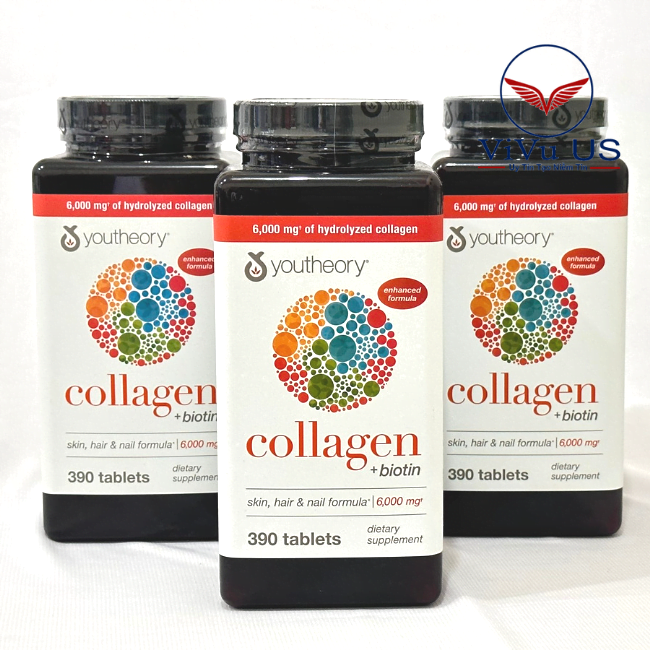 Collagen Youtheory 390 viên type 1 2 & 3 của Mỹ (mẫu mới nhất)