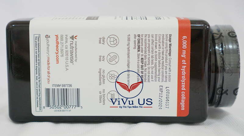 Mã vạch Collagen Youtheory 390 viên