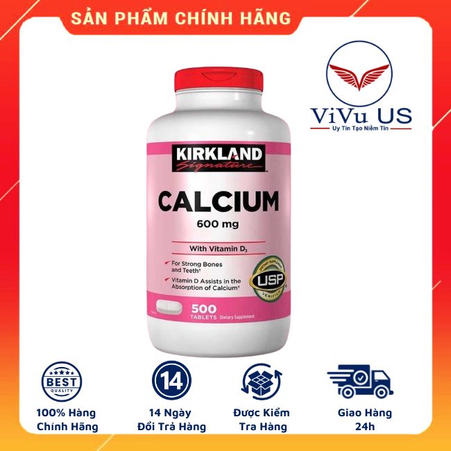 Canxi Kirkland Calcium 600mg D3