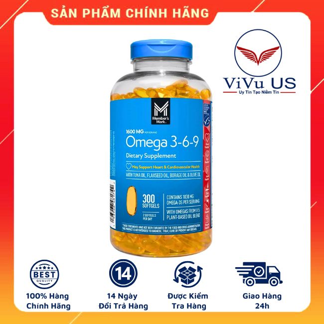 Vien Uong Dau Ca Omega 3 6 9 Members Mark Heart Health My