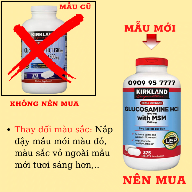 Phân Biệt Mẫu Mới Mẫu Cũ Glucosamin 375 Viên