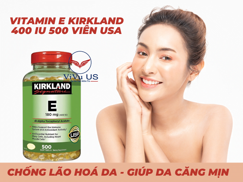 Vitamin e kirkland 400 iu 500 VIÊN USA