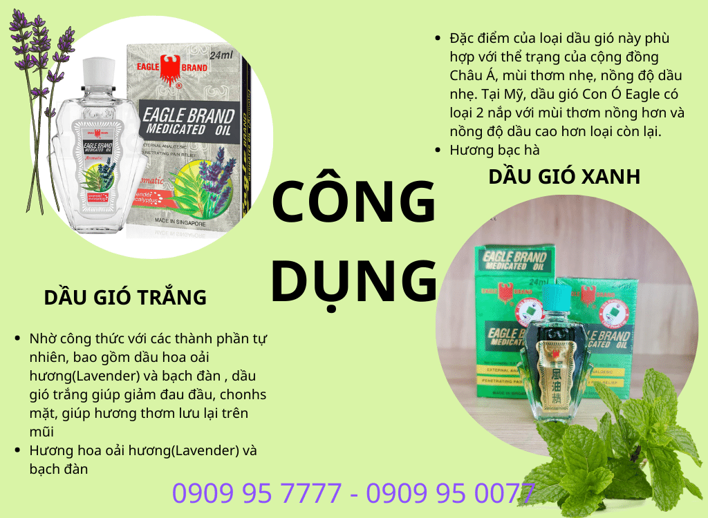 Công Dụng Dầu Gió Xanh Và Dầu Gió Trắng