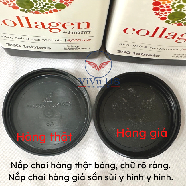 Cách phân biệt hàng thật và giả Collagen Youtheory 1 2 & 3 Của Mỹ 390 viên