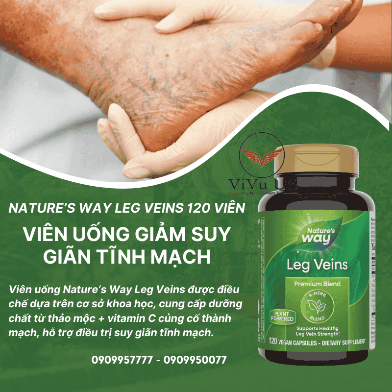 Công Dụng Viên Uống Leg Veins 120 Viên