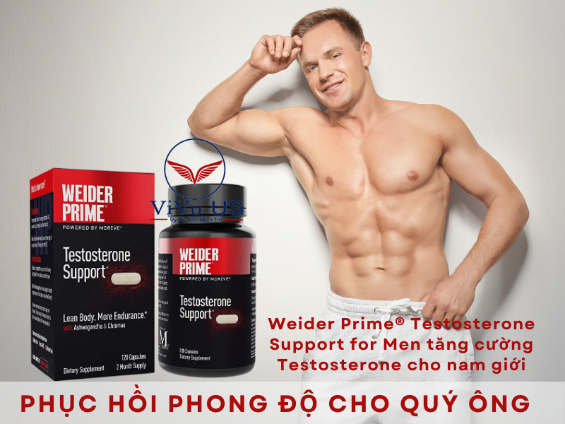 Weider Prime Testosterone Support 120 viên Tăng Cường Testosterone cho nam giới