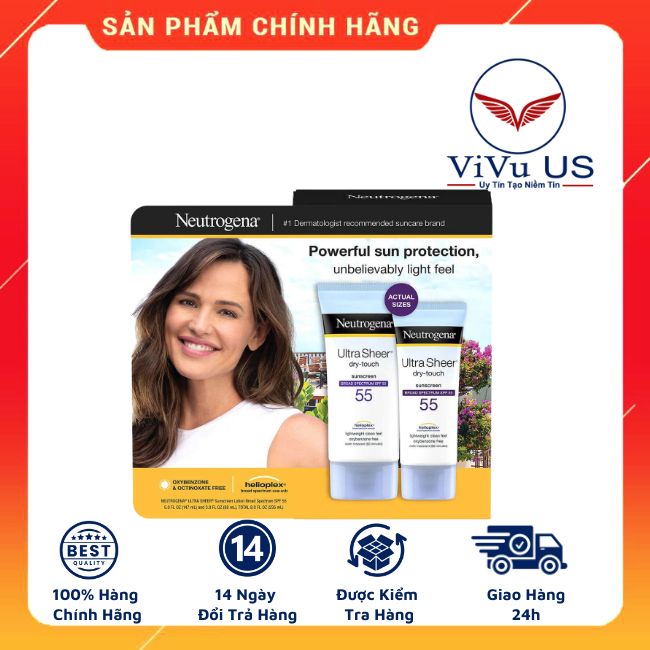 Kem Chong Nang Neutrogena Spf55 Ultra Sheer Dry Touch Set 147ml+88ml