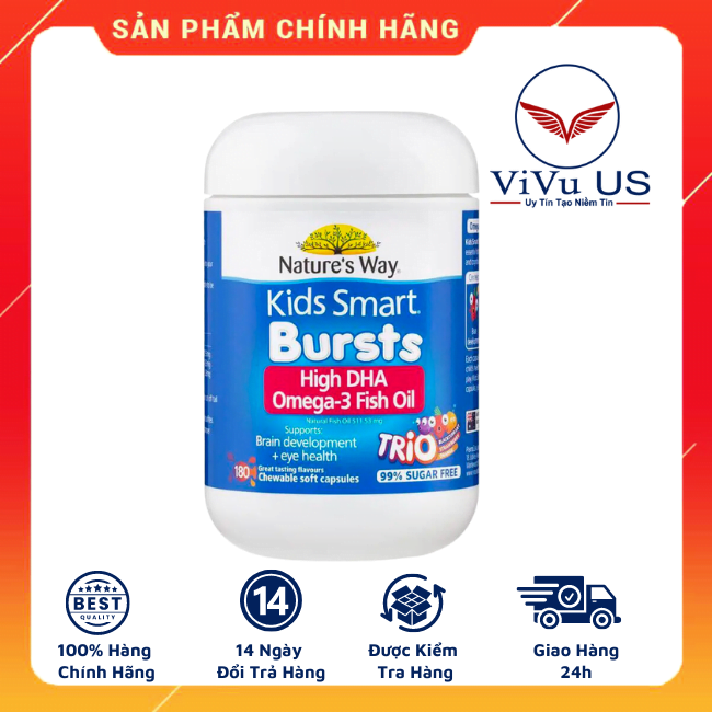 Kids Smart Omega-3 Fish Oil 180 Vien Cua Nature’s Way