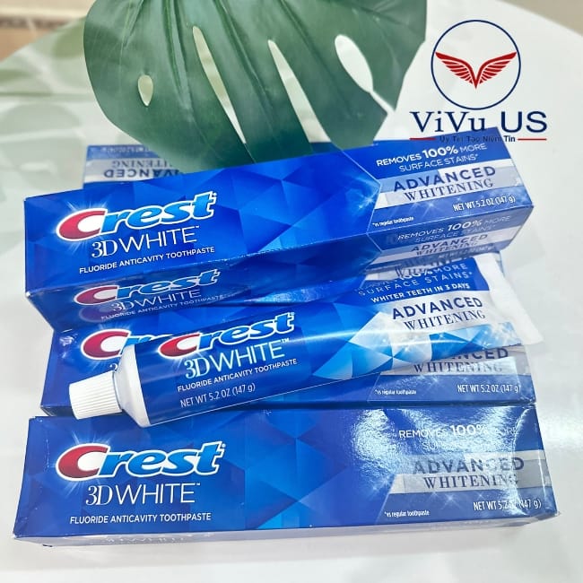 Kem danh rang Crest 3D White 147g Advanced Whitening