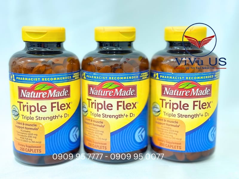 Nature Made Triple Flex Strength +D3 cua My 200 viên mẫu mới