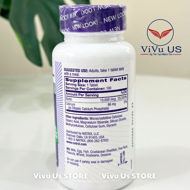 Thanh Phan Natrol Biotin 10000mcg