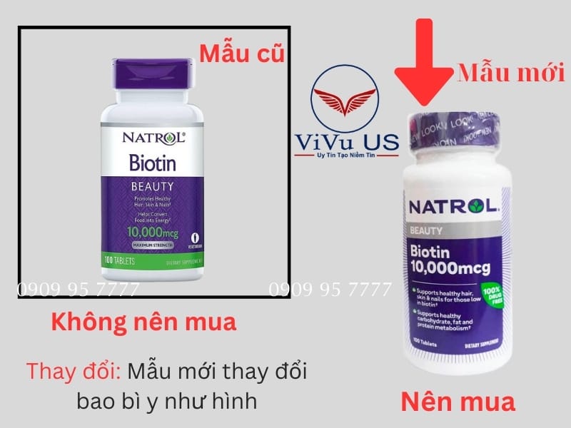 Phan biet mau moi biotin 10000mcg cua my
