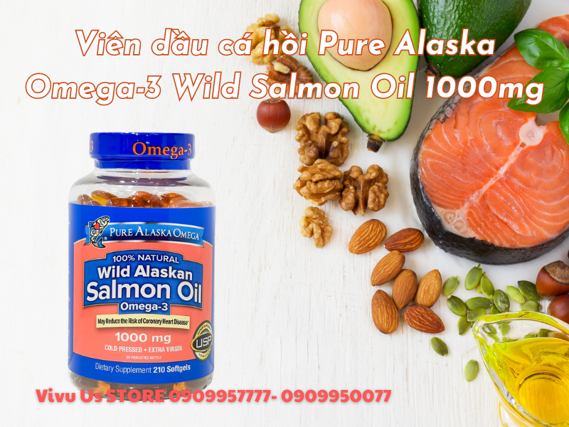 Pure Alaska Omega 3 Wild Salmon Oil 1,000MG 210 viên