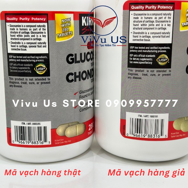 cach phan biet hang that va gia glucosamine 1500mg chondroitin 1200mg 280 vien