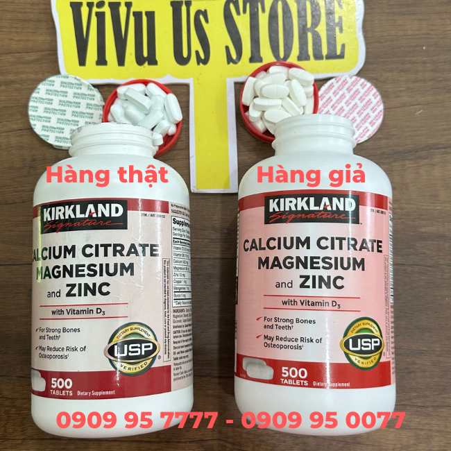cach phan biet hang that va gia vien uong bo sung calcium citrate magnesium and zinc with vitamin d3 cua my