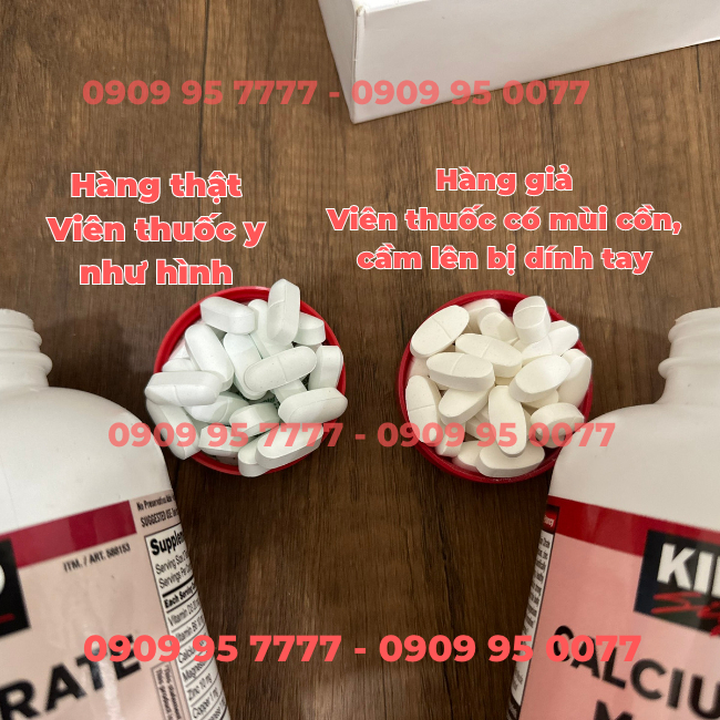 cach phan biet hang that va gia vien uong bo sung calcium citrate magnesium and zinc