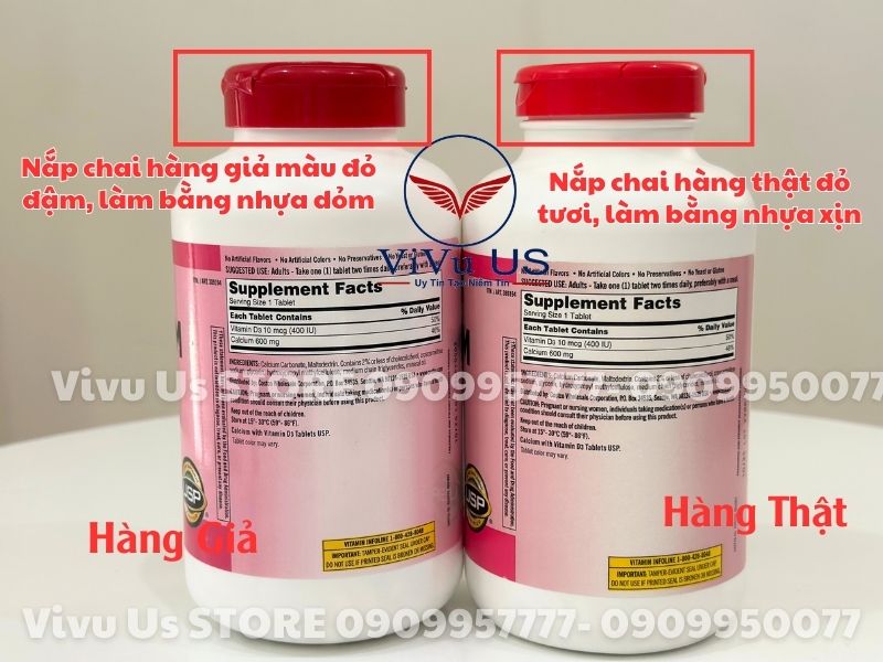 cach phan biet hang that va gia vien uong calcium 600mg d3