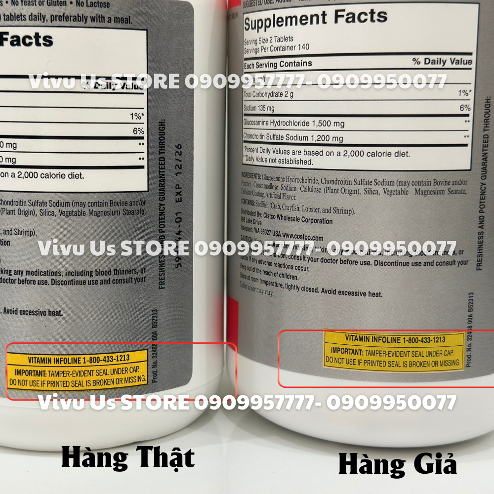 cach phan biet hang that va gia vien uong glucosamine 1500mg chondroitin 1200mg 280v