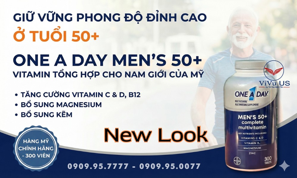Vitamin Tổng Hợp Dành Cho Nam Trên 50 Tuổi One A Day Men 50+ 300 Viên Của Mỹ.