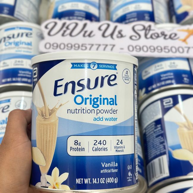 Sữa bột Ensure Original Nutrition Powder hộp 400g của Mỹ