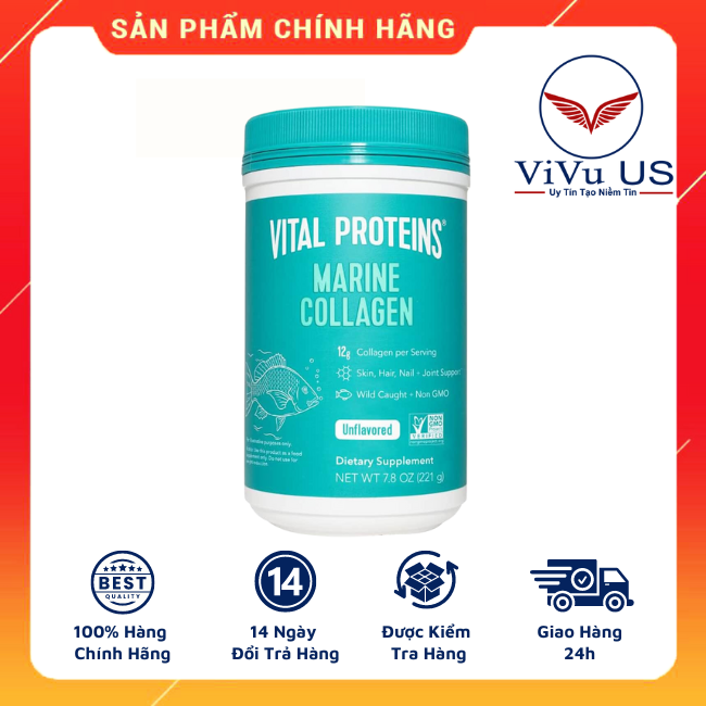 Collagen Thủy Phân Từ Cá Vital Proteins Marine Collagen 221g