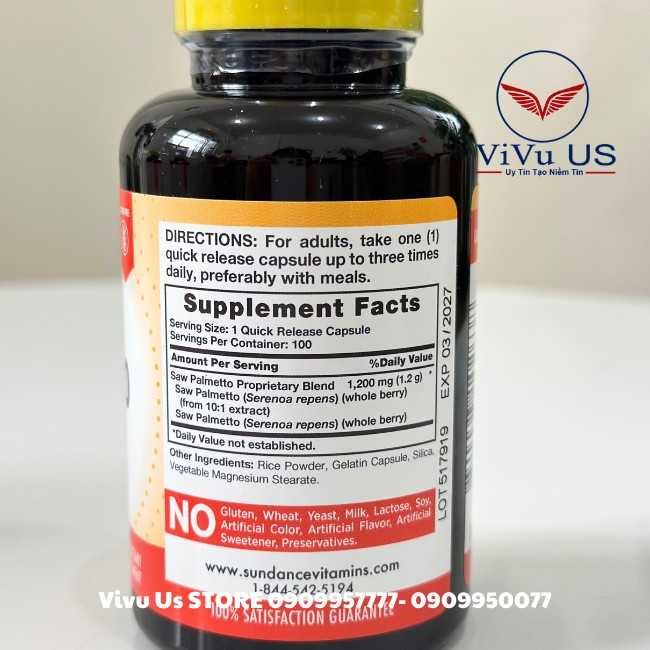 Thanh Phan Saw Palmeto Sundance 1200mg