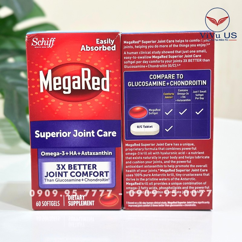 Mặt Trước Và Mặt Sau X Megared Joint Care 60 Viên