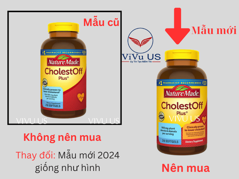 Phan Biet Mau Moi Va Mau Cu Cholestoff Plus 210 Viên Của Nature Made