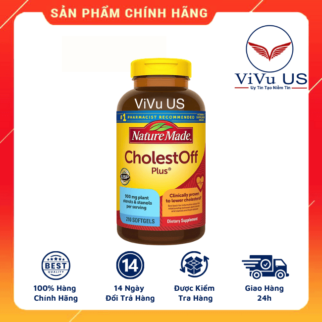 Viên Uống Giảm Cholesterol – Cholestoff Plus 210 Viên Của Nature Made Mỹ.