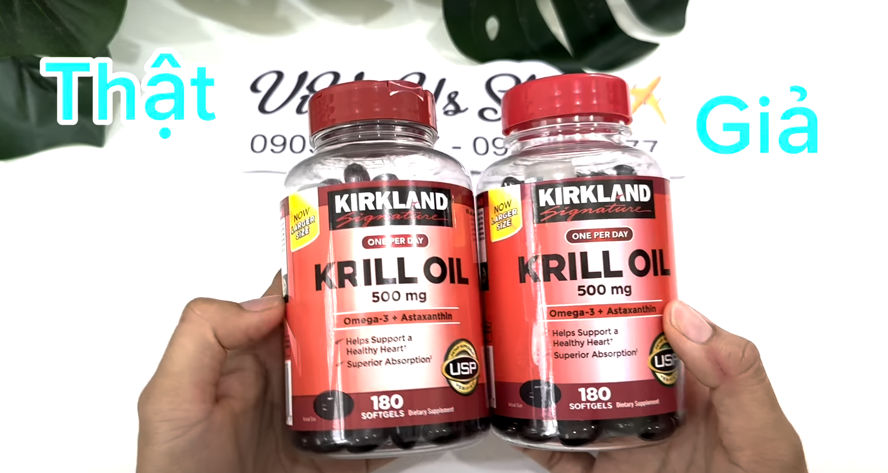 Phân Biệt Hàng Thật Giả Dầu Nhuyễn Thể Kirkland Krill Oil 500mg 180 Viên Của Mỹ